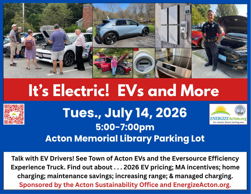 It’s Electric! EVs, Your Home & More <span class="mmes-shared-tag">Shared From Energize Acton</span>